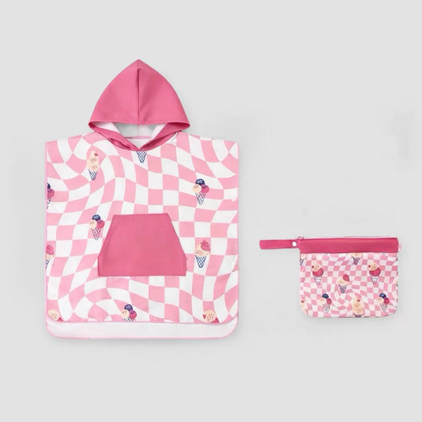 【Upgraded Edition】Sand Free Kids Hooded Towel - Ice Cream