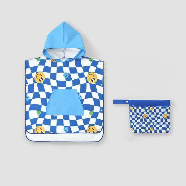 【Upgraded Edition】Sand Free Kids Hooded Towel - Smiley Face