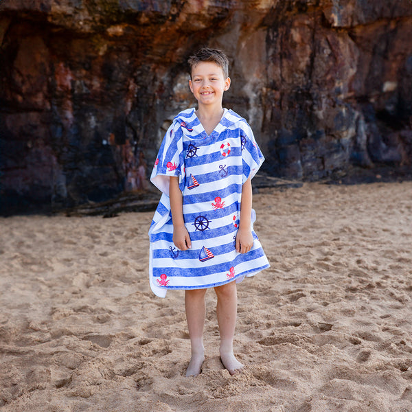 Sand Free Kids Hooded Towel - Little Sailor